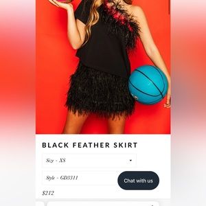 QOS black feather skirt
